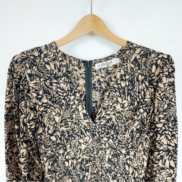 NWT Lusana Camilla Midi Dress in Palma 100% Crepe Georgette - Picture 6 of 9